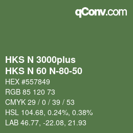 Color code: HKS N 3000plus - HKS N 60 N-80-50 | qconv.com