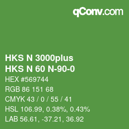 Farbcode: HKS N 3000plus - HKS N 60 N-90-0 | qconv.com