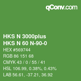 Color code: HKS N 3000plus - HKS N 60 N-90-0 | qconv.com