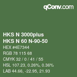 Color code: HKS N 3000plus - HKS N 60 N-90-50 | qconv.com