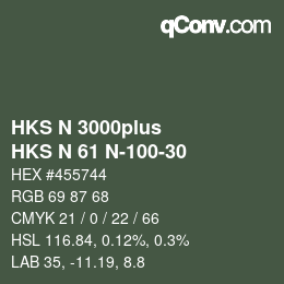 カラーコード: HKS N 3000plus - HKS N 61 N-100-30 | qconv.com