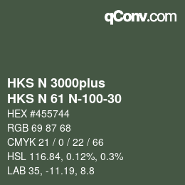 Color code: HKS N 3000plus - HKS N 61 N-100-30 | qconv.com