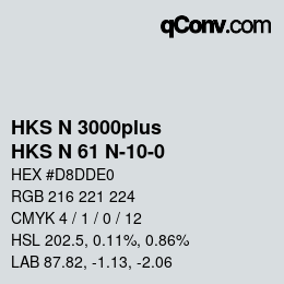 Farbcode: HKS N 3000plus - HKS N 61 N-10-0 | qconv.com