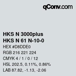 Código de color: HKS N 3000plus - HKS N 61 N-10-0 | qconv.com