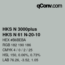 Farbcode: HKS N 3000plus - HKS N 61 N-20-10 | qconv.com