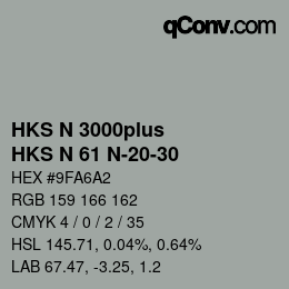 Farbcode: HKS N 3000plus - HKS N 61 N-20-30 | qconv.com