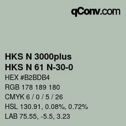 Color code: HKS N 3000plus - HKS N 61 N-30-0 | qconv.com