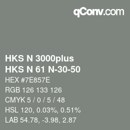 Color code: HKS N 3000plus - HKS N 61 N-30-50 | qconv.com