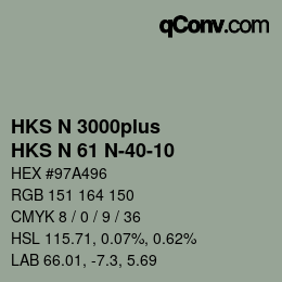 Farbcode: HKS N 3000plus - HKS N 61 N-40-10 | qconv.com