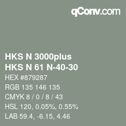 Color code: HKS N 3000plus - HKS N 61 N-40-30 | qconv.com