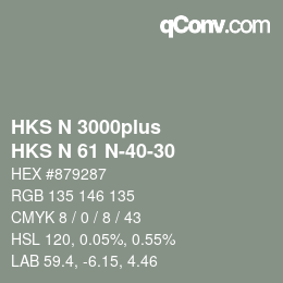 颜色代码: HKS N 3000plus - HKS N 61 N-40-30 | qconv.com