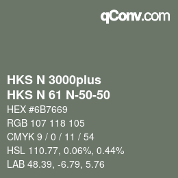 Farbcode: HKS N 3000plus - HKS N 61 N-50-50 | qconv.com
