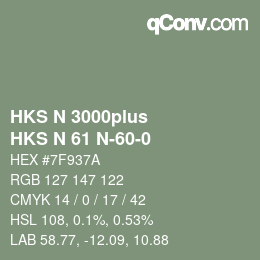 カラーコード: HKS N 3000plus - HKS N 61 N-60-0 | qconv.com