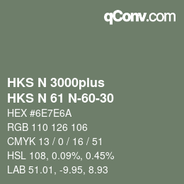 Color code: HKS N 3000plus - HKS N 61 N-60-30 | qconv.com