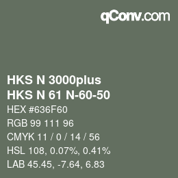 Color code: HKS N 3000plus - HKS N 61 N-60-50 | qconv.com