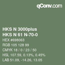 Code couleur: HKS N 3000plus - HKS N 61 N-70-0 | qconv.com