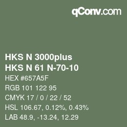 カラーコード: HKS N 3000plus - HKS N 61 N-70-10 | qconv.com