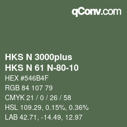 Código de color: HKS N 3000plus - HKS N 61 N-80-10 | qconv.com