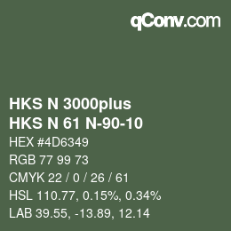 Farbcode: HKS N 3000plus - HKS N 61 N-90-10 | qconv.com