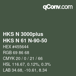 Código de color: HKS N 3000plus - HKS N 61 N-90-50 | qconv.com