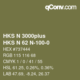 Color code: HKS N 3000plus - HKS N 62 N-100-0 | qconv.com