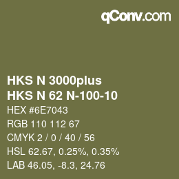 Color code: HKS N 3000plus - HKS N 62 N-100-10 | qconv.com