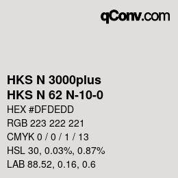 Farbcode: HKS N 3000plus - HKS N 62 N-10-0 | qconv.com