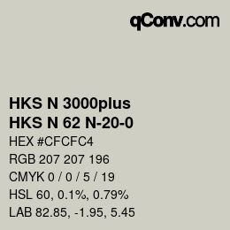 Farbcode: HKS N 3000plus - HKS N 62 N-20-0 | qconv.com