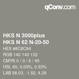 カラーコード: HKS N 3000plus - HKS N 62 N-20-50 | qconv.com