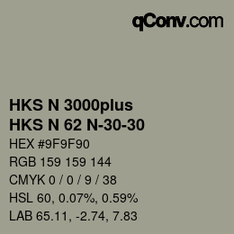 Código de color: HKS N 3000plus - HKS N 62 N-30-30 | qconv.com
