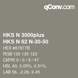 Farbcode: HKS N 3000plus - HKS N 62 N-30-50 | qconv.com