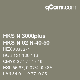 Color code: HKS N 3000plus - HKS N 62 N-40-50 | qconv.com