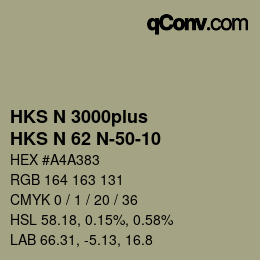 Farbcode: HKS N 3000plus - HKS N 62 N-50-10 | qconv.com