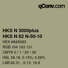 Color code: HKS N 3000plus - HKS N 62 N-50-10 | qconv.com