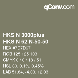 Farbcode: HKS N 3000plus - HKS N 62 N-50-50 | qconv.com