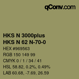 Color code: HKS N 3000plus - HKS N 62 N-70-0 | qconv.com