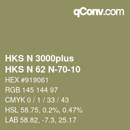 Color code: HKS N 3000plus - HKS N 62 N-70-10 | qconv.com