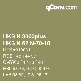 Código de color: HKS N 3000plus - HKS N 62 N-70-10 | qconv.com