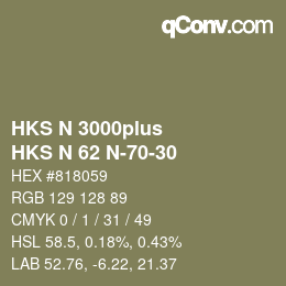 Color code: HKS N 3000plus - HKS N 62 N-70-30 | qconv.com