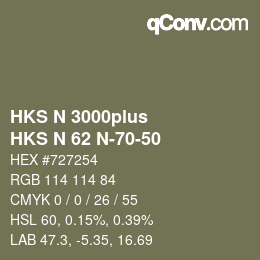 カラーコード: HKS N 3000plus - HKS N 62 N-70-50 | qconv.com