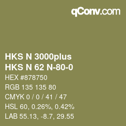 Color code: HKS N 3000plus - HKS N 62 N-80-0 | qconv.com