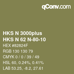 Color code: HKS N 3000plus - HKS N 62 N-80-10 | qconv.com