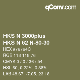 Farbcode: HKS N 3000plus - HKS N 62 N-80-30 | qconv.com