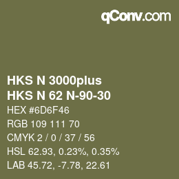 颜色代码: HKS N 3000plus - HKS N 62 N-90-30 | qconv.com