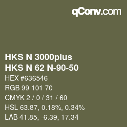 Color code: HKS N 3000plus - HKS N 62 N-90-50 | qconv.com