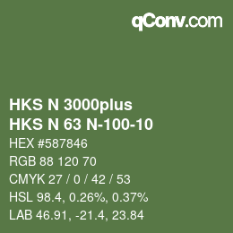 Código de color: HKS N 3000plus - HKS N 63 N-100-10 | qconv.com