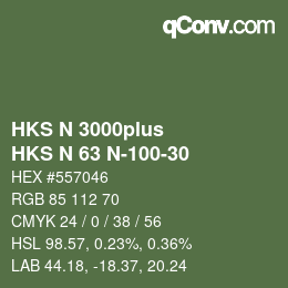 Code couleur: HKS N 3000plus - HKS N 63 N-100-30 | qconv.com