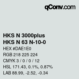 Farbcode: HKS N 3000plus - HKS N 63 N-10-0 | qconv.com