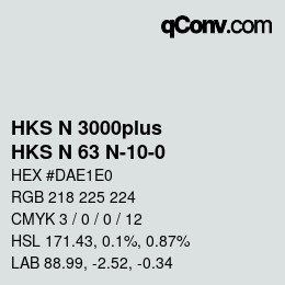 Código de color: HKS N 3000plus - HKS N 63 N-10-0 | qconv.com