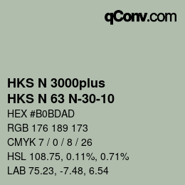 颜色代码: HKS N 3000plus - HKS N 63 N-30-10 | qconv.com